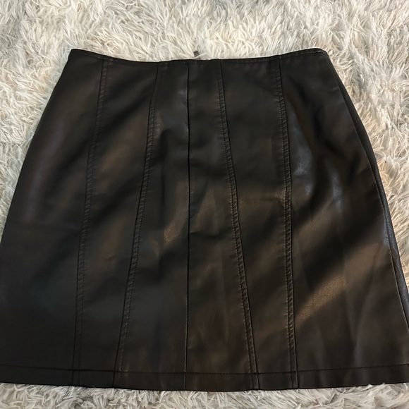 Free People - Modern Femme Vegan Leather Mini Skirt - Picture 3 of 5